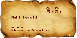 Mahl Herold névjegykártya